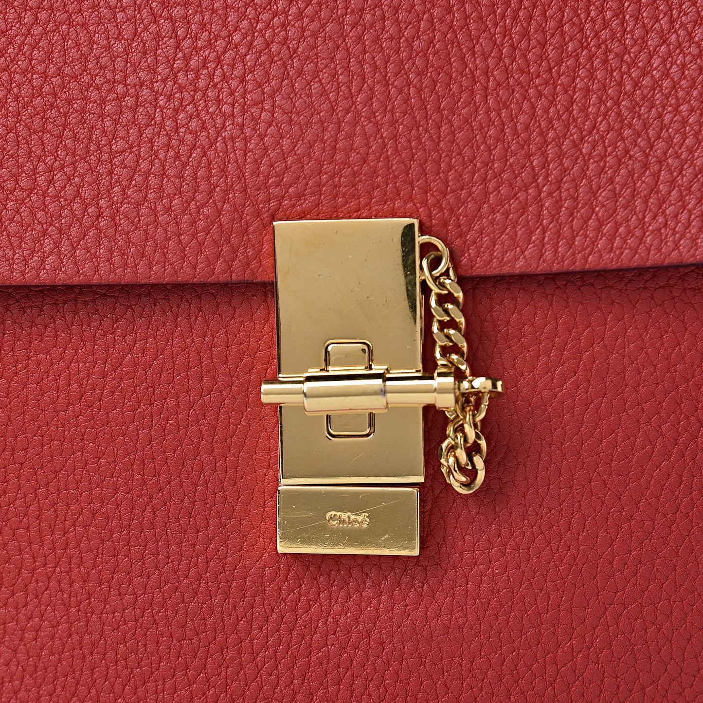 Grained Lambskin Drew Shoulder Bag Plaid Red