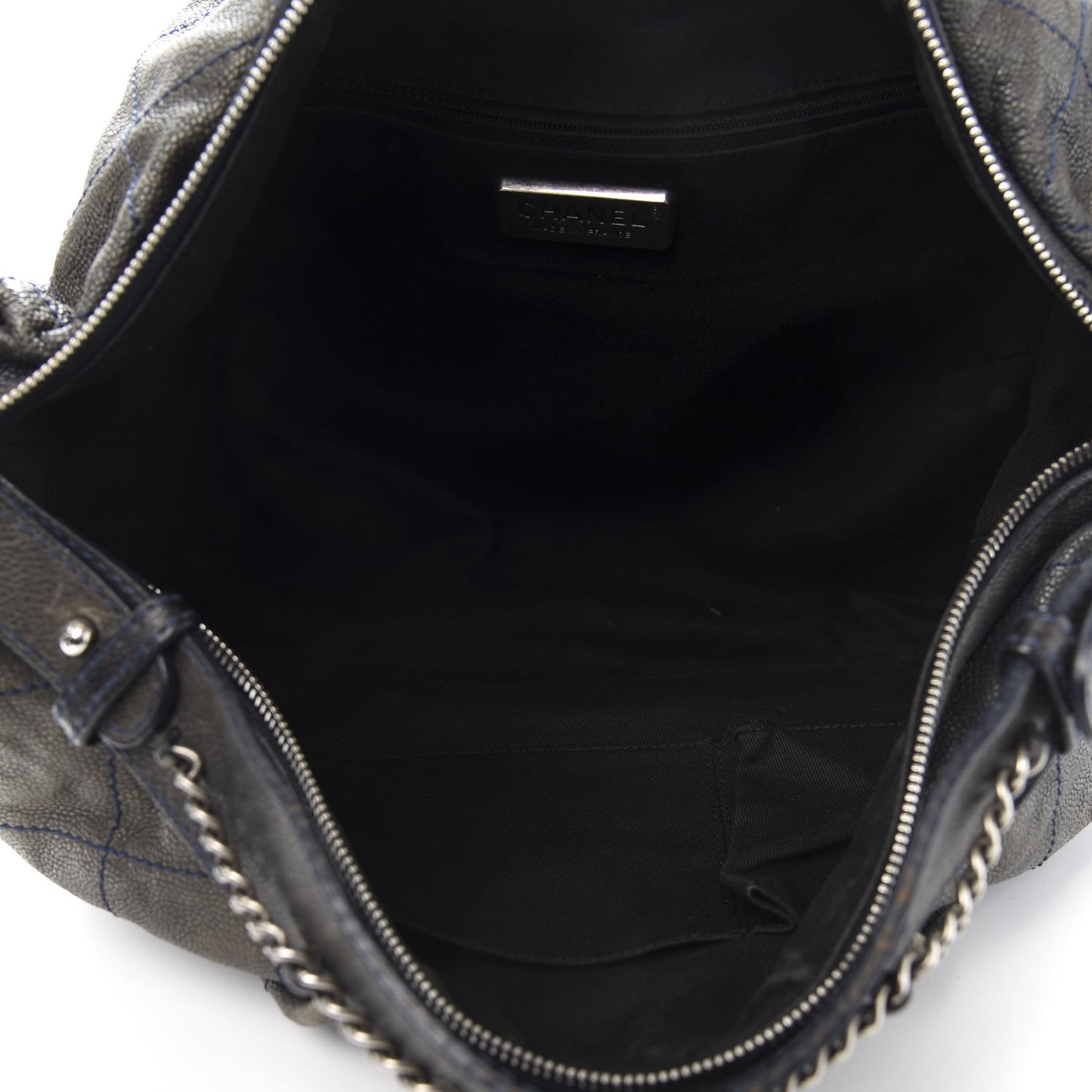 Caviar Stitched Large Outdoor Hobo Black