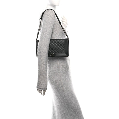 Chanel Calfskin Quilted Boy Clutch With Removable Chain So Black 2 of 11