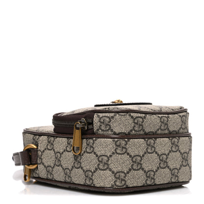 Gucci GG Supreme Monogram Mini Neo Vintage Double Zip Messenger Bag Beige New Acero Crop 3 of 9