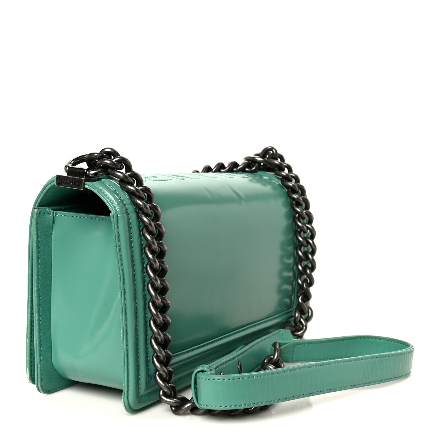 Chanel Glazed Calfskin Medium Boy Flap Green 3 of 13