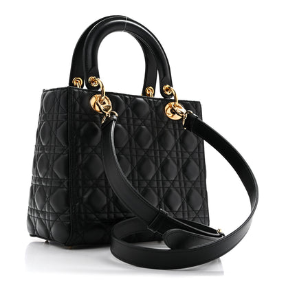 Christian Dior Lambskin Cannage Medium Lady Dior Black 5 of 25