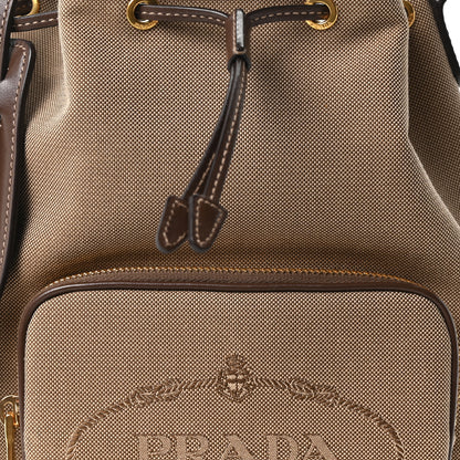 Prada Jacquard Logo Mini Bucket Crossbody Bag Corda Bruciato 8 of 10