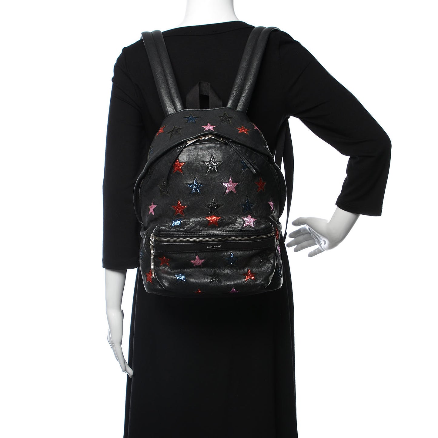 Lambskin Star Applique Mini City California Backpack Black