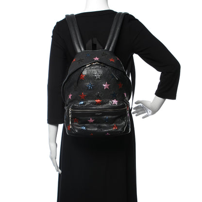Saint Laurent Lambskin Star Applique Mini City California Backpack Black 2 of 30