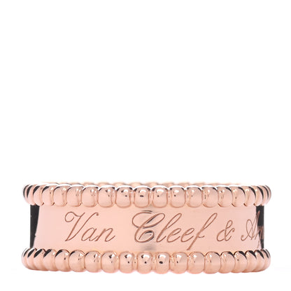Van Cleef & Arpels 18K Rose Gold Perlee Signature Ring 59 1 of 5