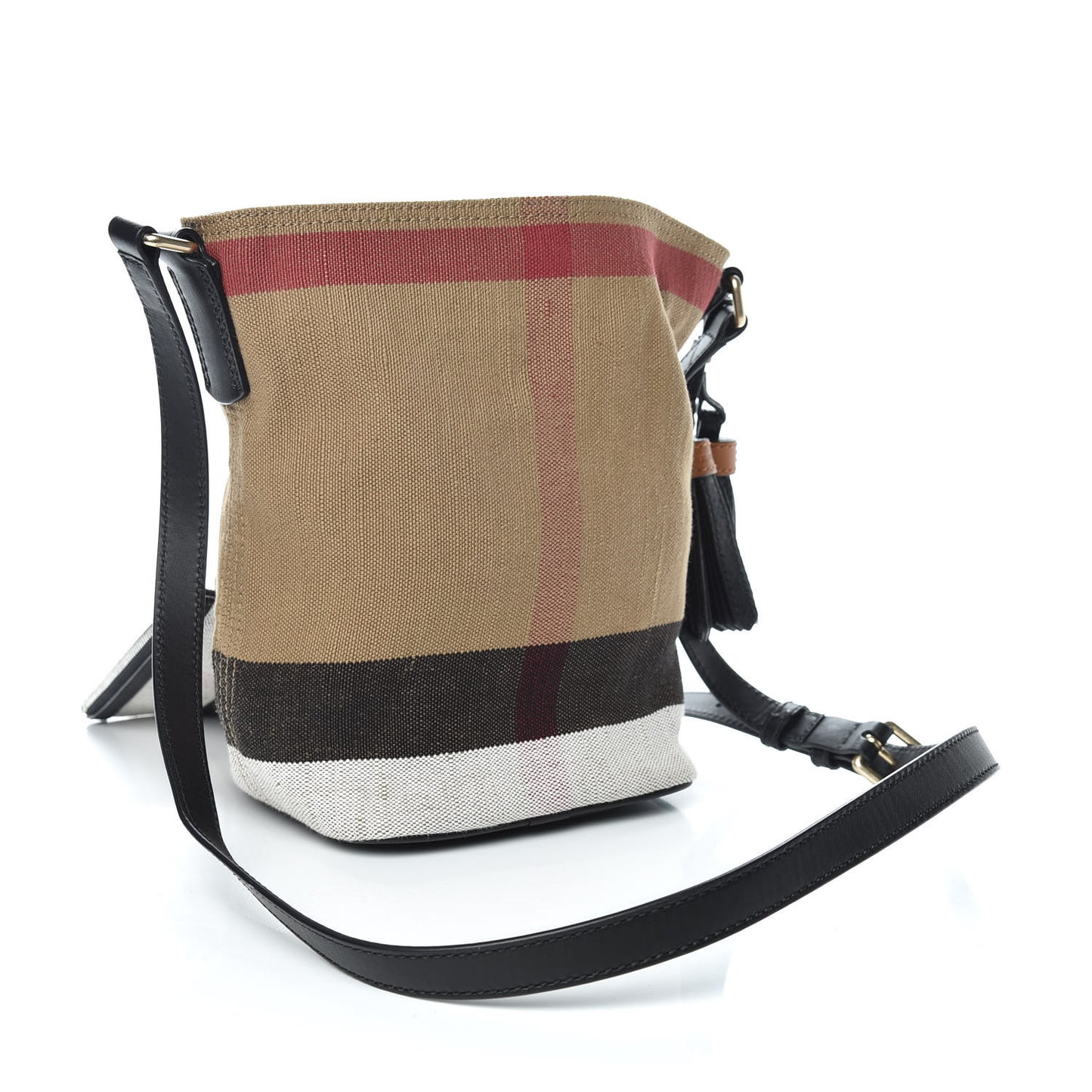 Canvas Mega Check Mini Ashby Tassel Crossbody Black