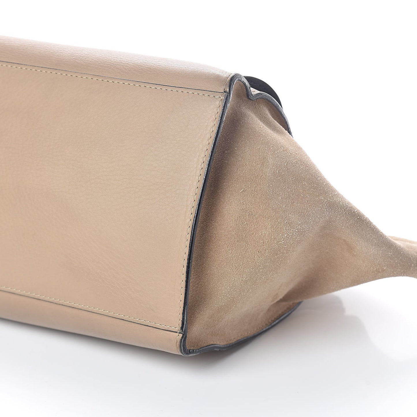 Drummed Calfskin Suede Medium Trapeze Dune