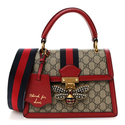Gucci GG Supreme Monogram Small Queen Margaret Top Handle Bag Red 1 of 13