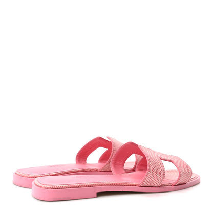 Hermes Lizard Oran Sandals 38 Pavot 5 of 10