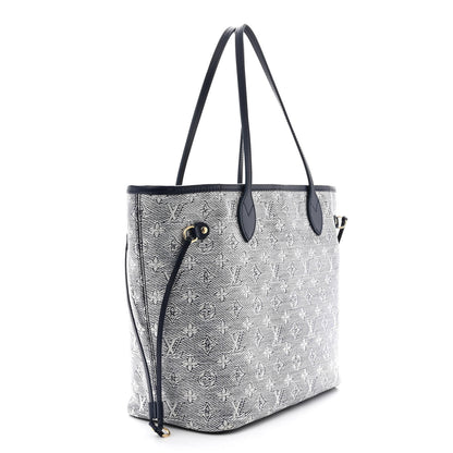 Louis Vuitton Monoglam Neverfull MM Blue 4 of 13