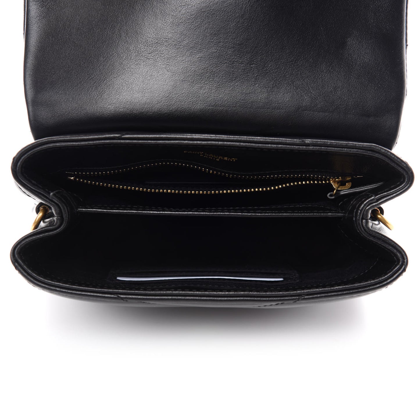 Calfskin Y Quilted Monogram Toy Loulou Crossbody Bag Black
