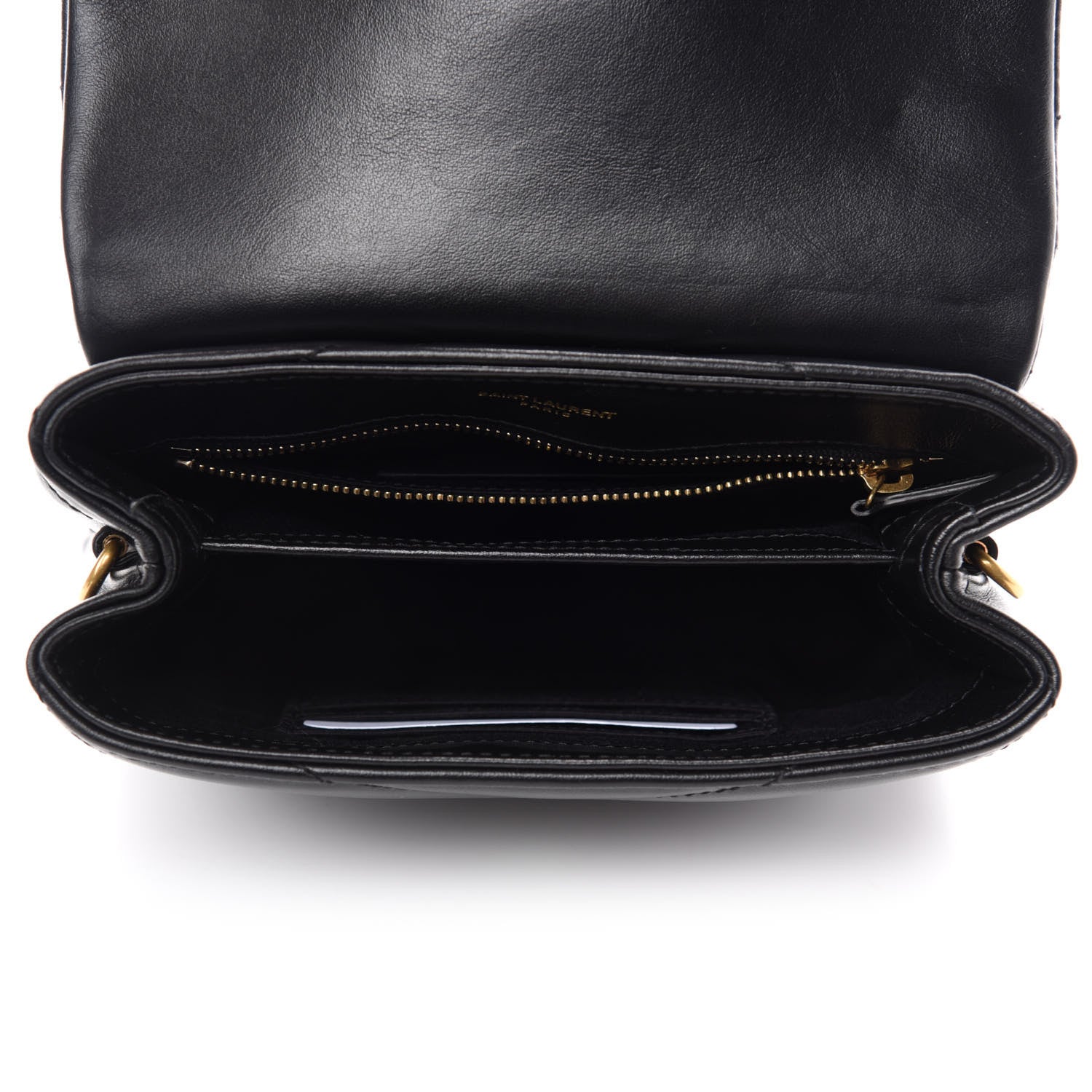 Saint Laurent Calfskin Y Quilted Monogram Toy Loulou Crossbody Bag Black 5 of 11