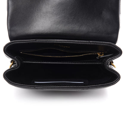 Saint Laurent Calfskin Y Quilted Monogram Toy Loulou Crossbody Bag Black 5 of 11