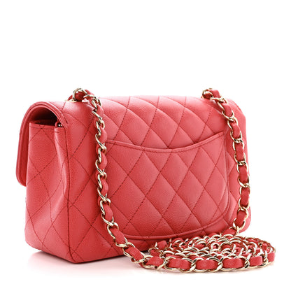Chanel Caviar Quilted Mini Rectangular Flap Dark Pink 3 of 12