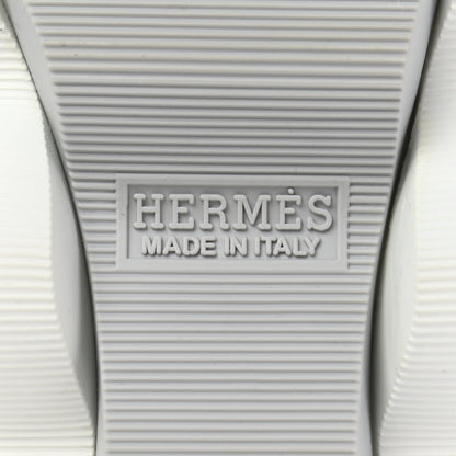 Hermes Technical Canvas Goatskin Womens Eclair Sneakers 36.5 Gris Clair 6 of 8