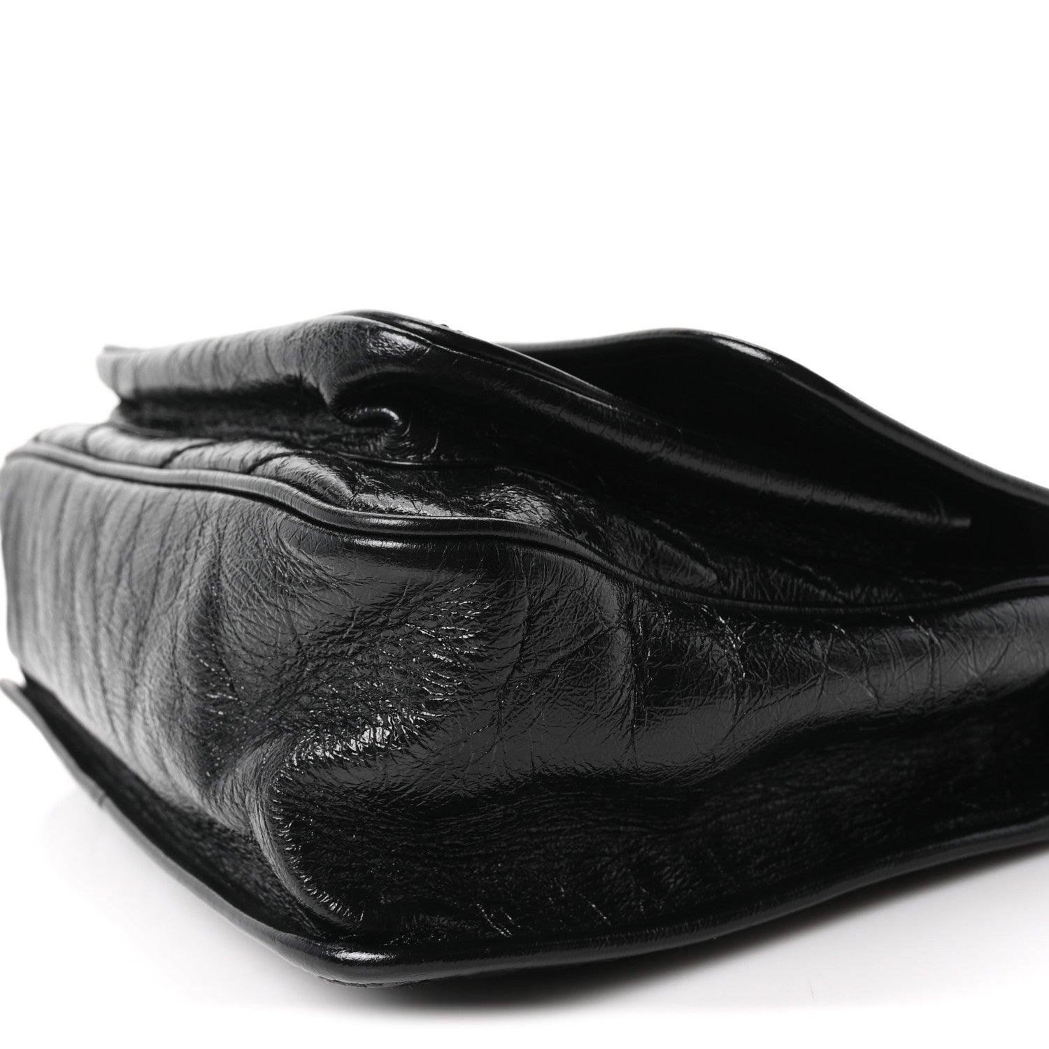 Saint Laurent Crinkled Calfskin Matelasse Monogram Medium Niki Chain Satchel Black 10 of 10