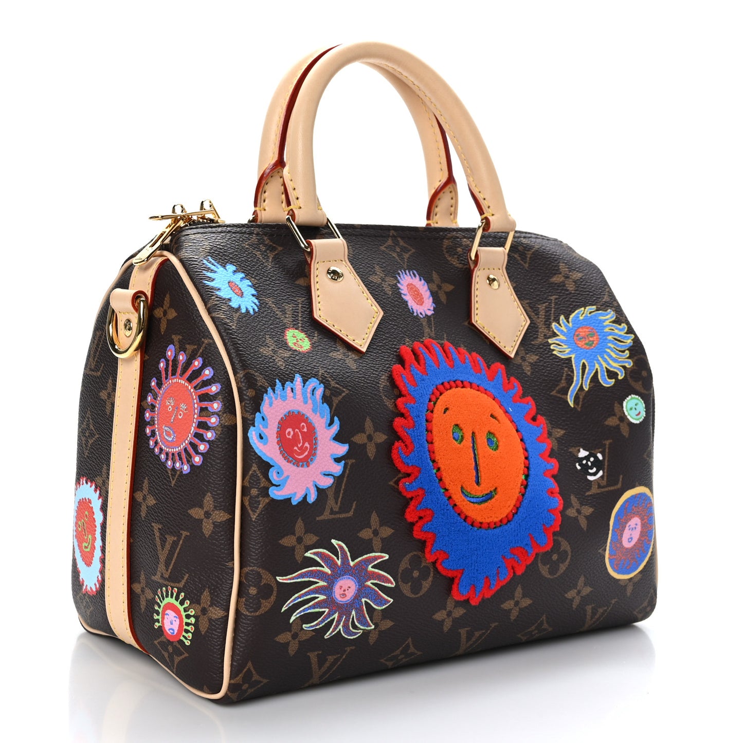 LV X YK Monogram Embroidered My Eternal Soul Speedy Bandouliere 25 Multicolor