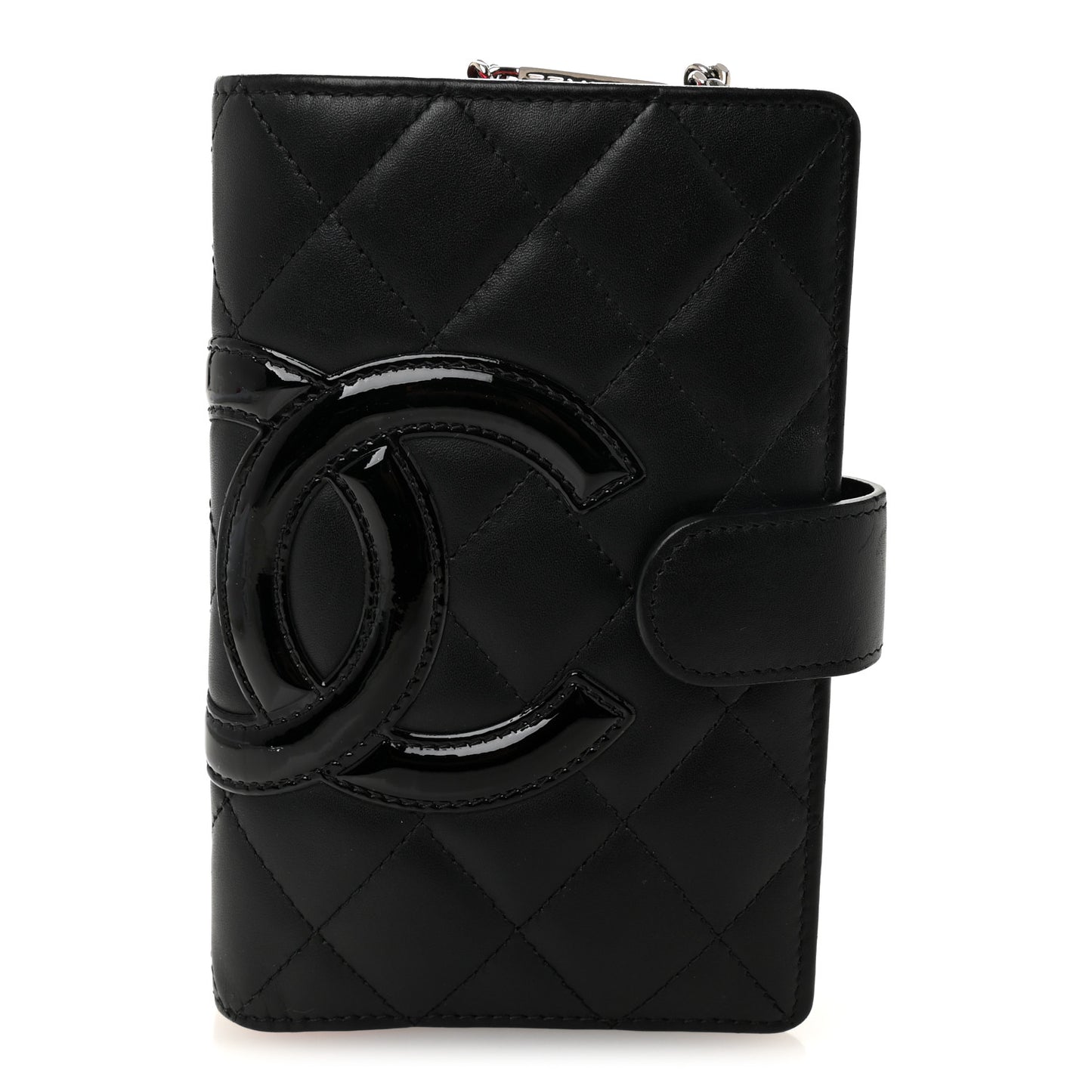 Calfskin Cambon Zipped Pocket Wallet Black