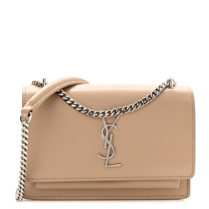 Saint Laurent Calfskin Monogram Sunset Chain Wallet Nude Powder 1 of 13