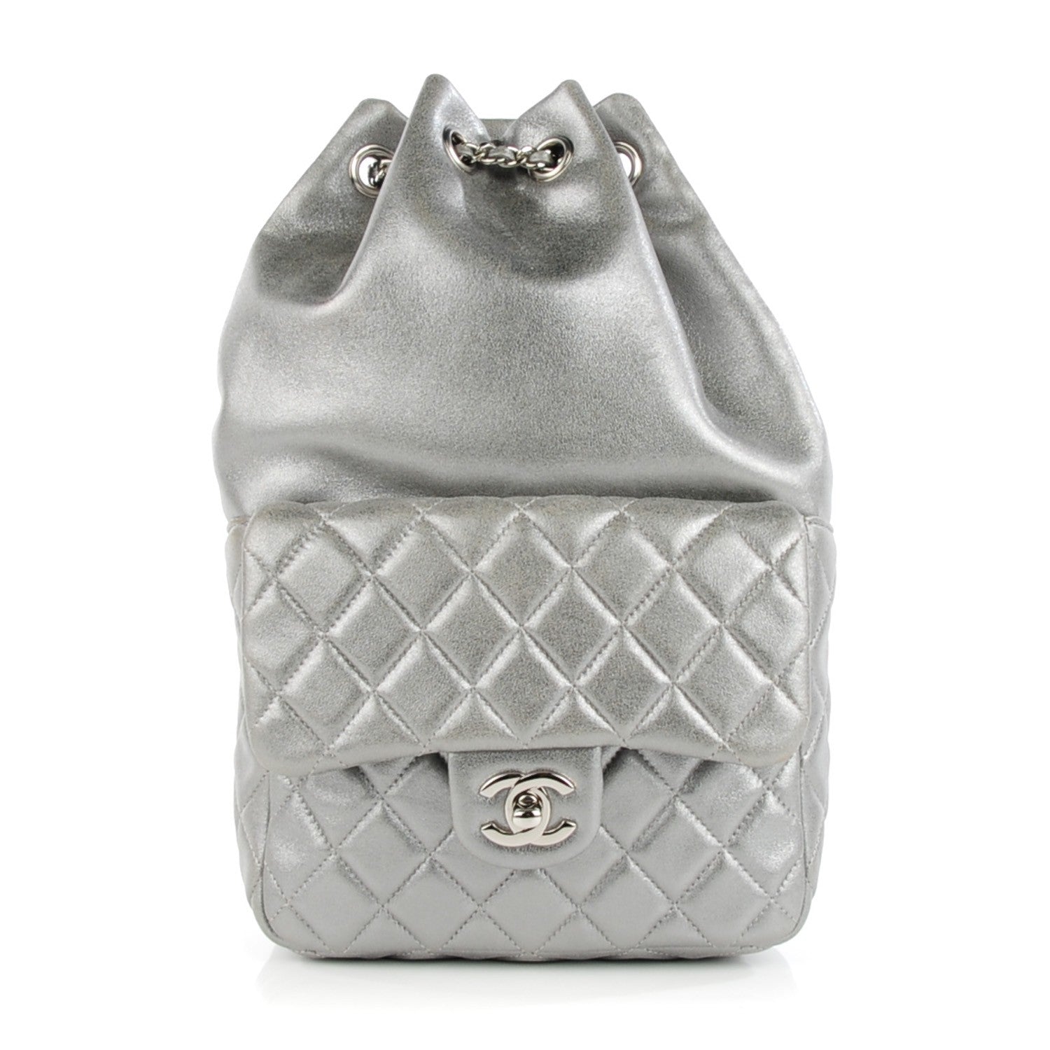 Chanel Metallic Lambskin Quilted Small In Seoul Backpack Silver 1 of 8