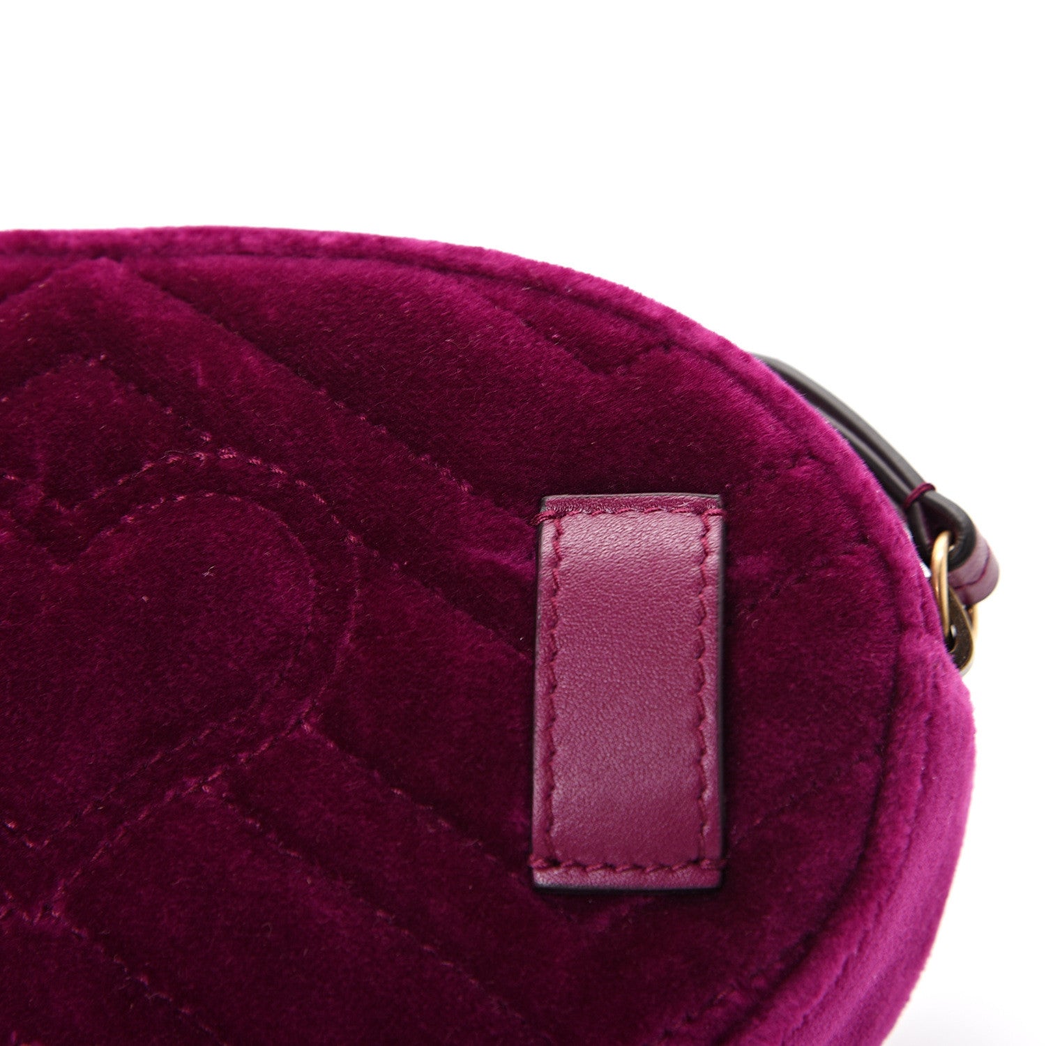 Gucci Velvet Matelasse GG Marmont Belt Bag 85 34 Fuchsia Violet Cyclamen 11 of 11