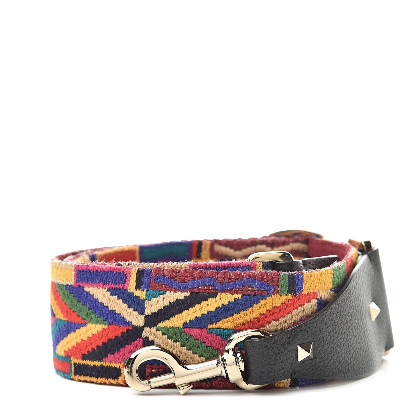 Canvas Native Couture 1975 Embroidered Rockstud Guitar Strap Multicolor