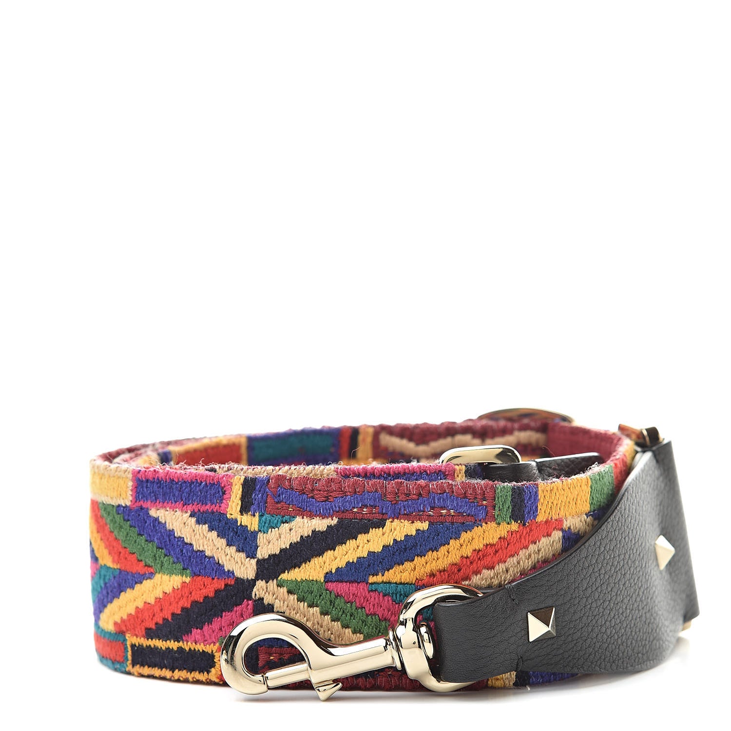 Valentino Garavani Canvas Native Couture 1975 Embroidered Rockstud Guitar Strap Multicolor 1 of 4