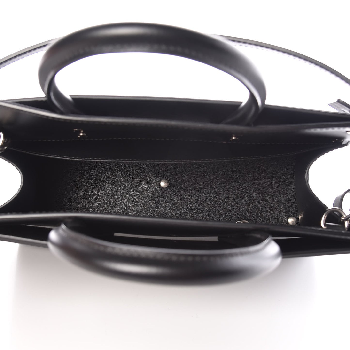 Smooth Calfskin Small Horizon Satchel Black