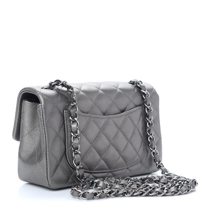 Chanel Metallic Calfskin Quilted Mini Rectangular Flap Ruthenium 2 of 8