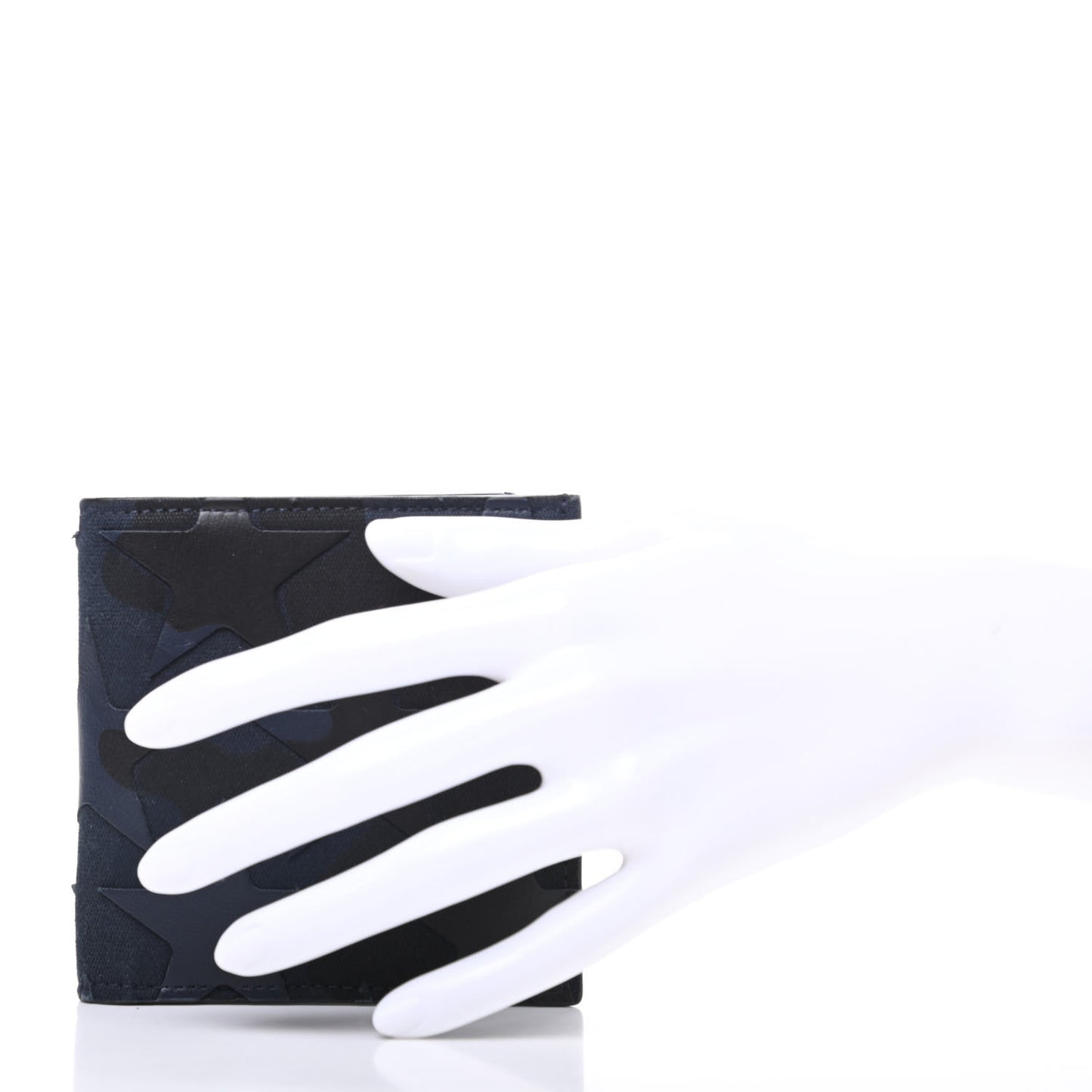 Nappa Canvas Camouflage Stars Bi-Fold Wallet Navy Black