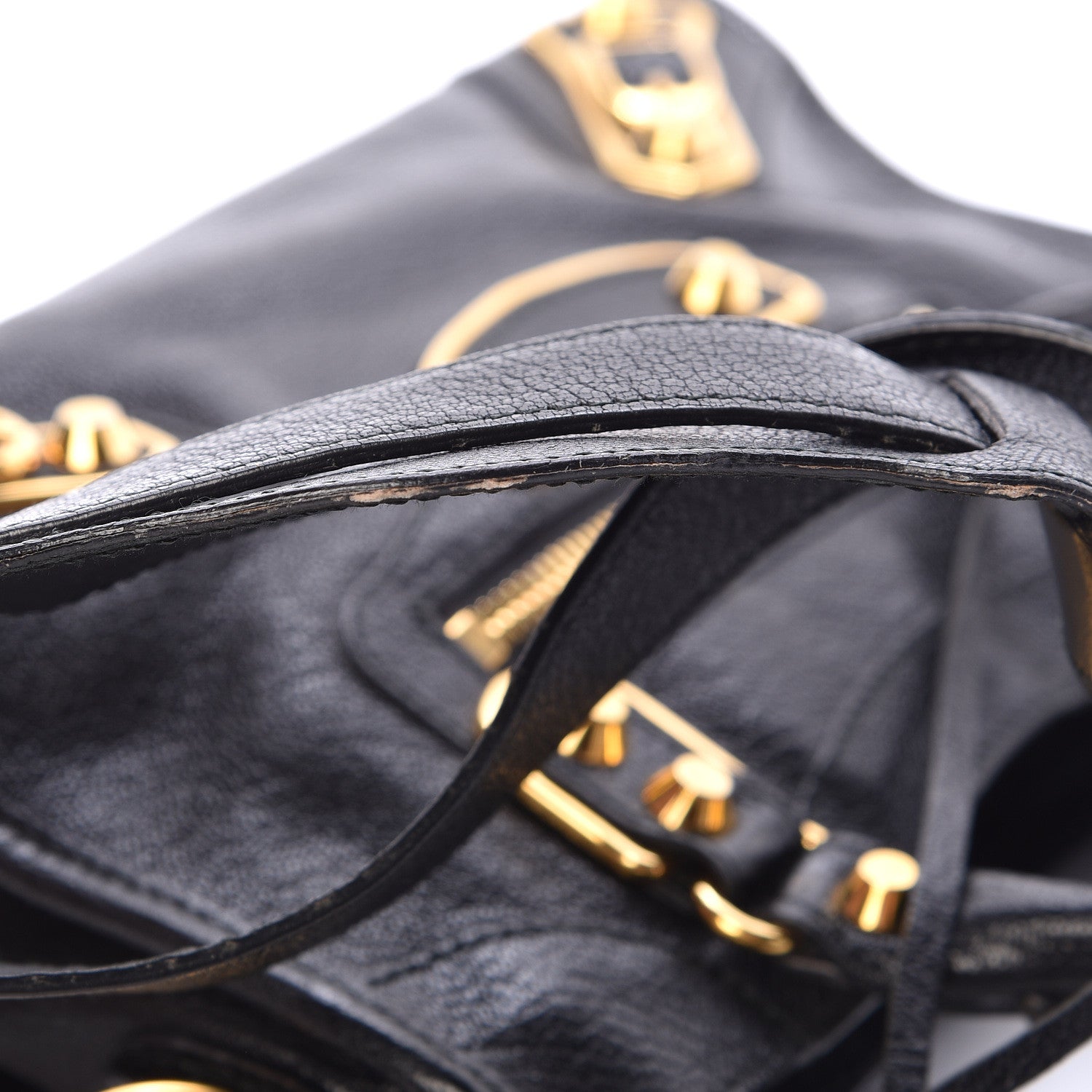 Balenciaga Chevre Gold Metallic Edge Hardware Mini City Black 12 of 13