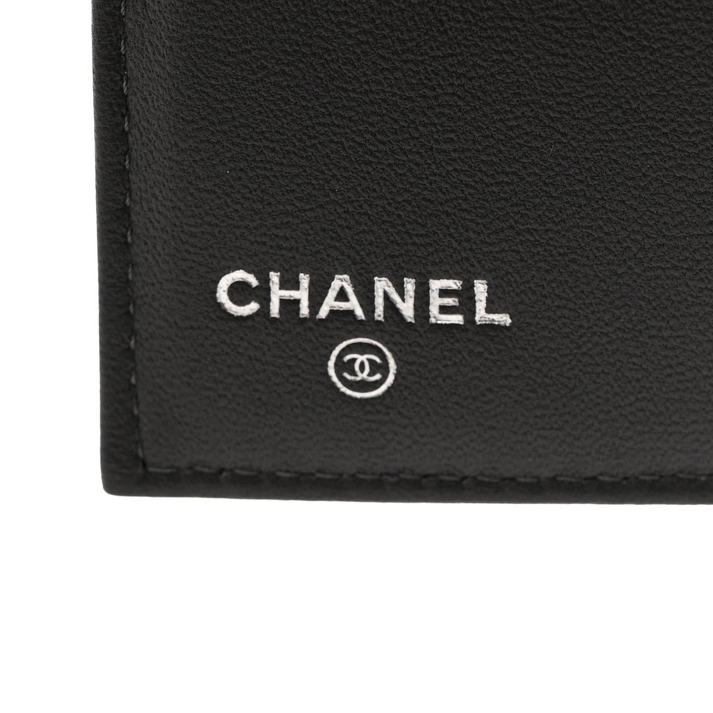 Lambskin Enamel Quilted Compact Flap Wallet Dark Grey