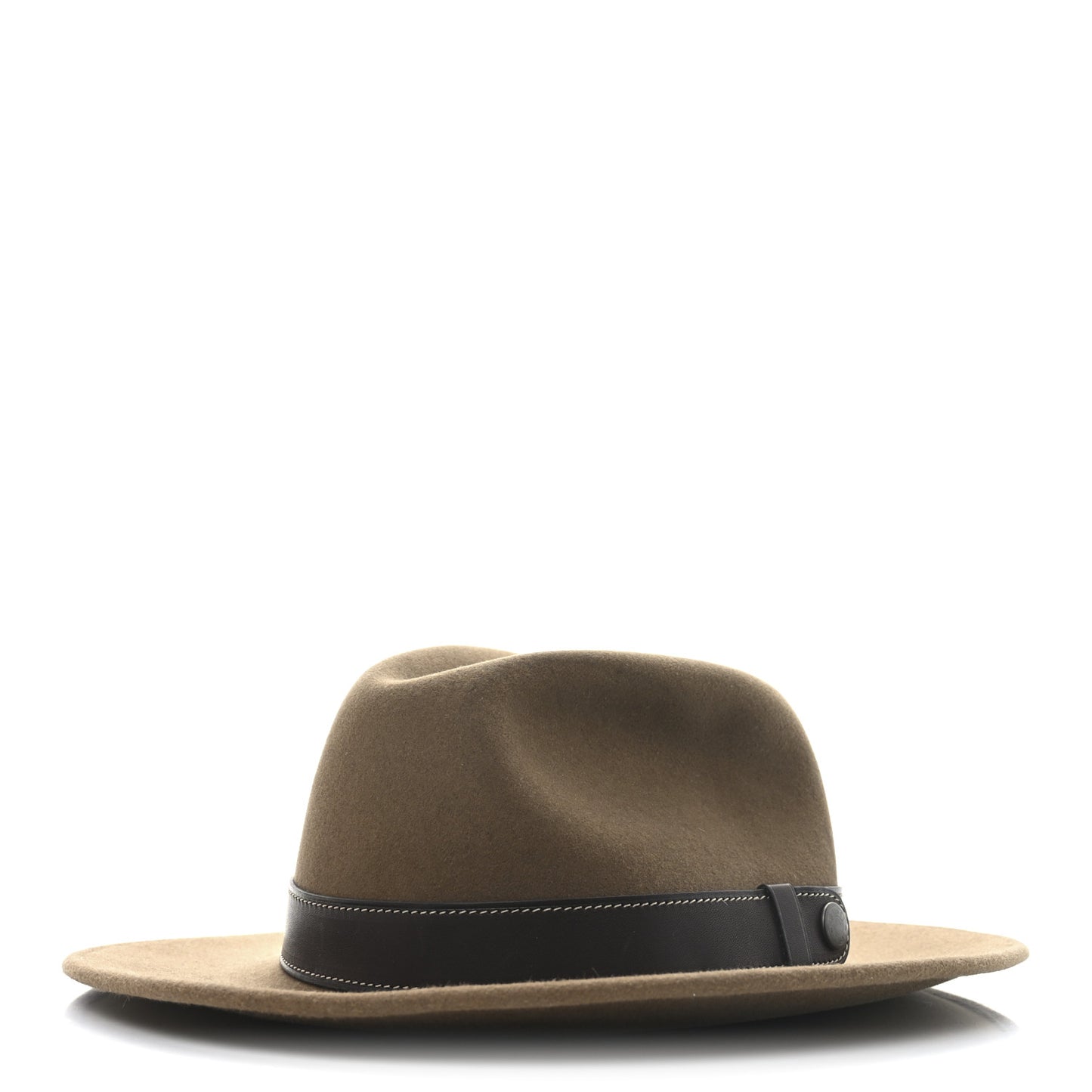 Felt Calfskin Fedora Hat 57 Brown