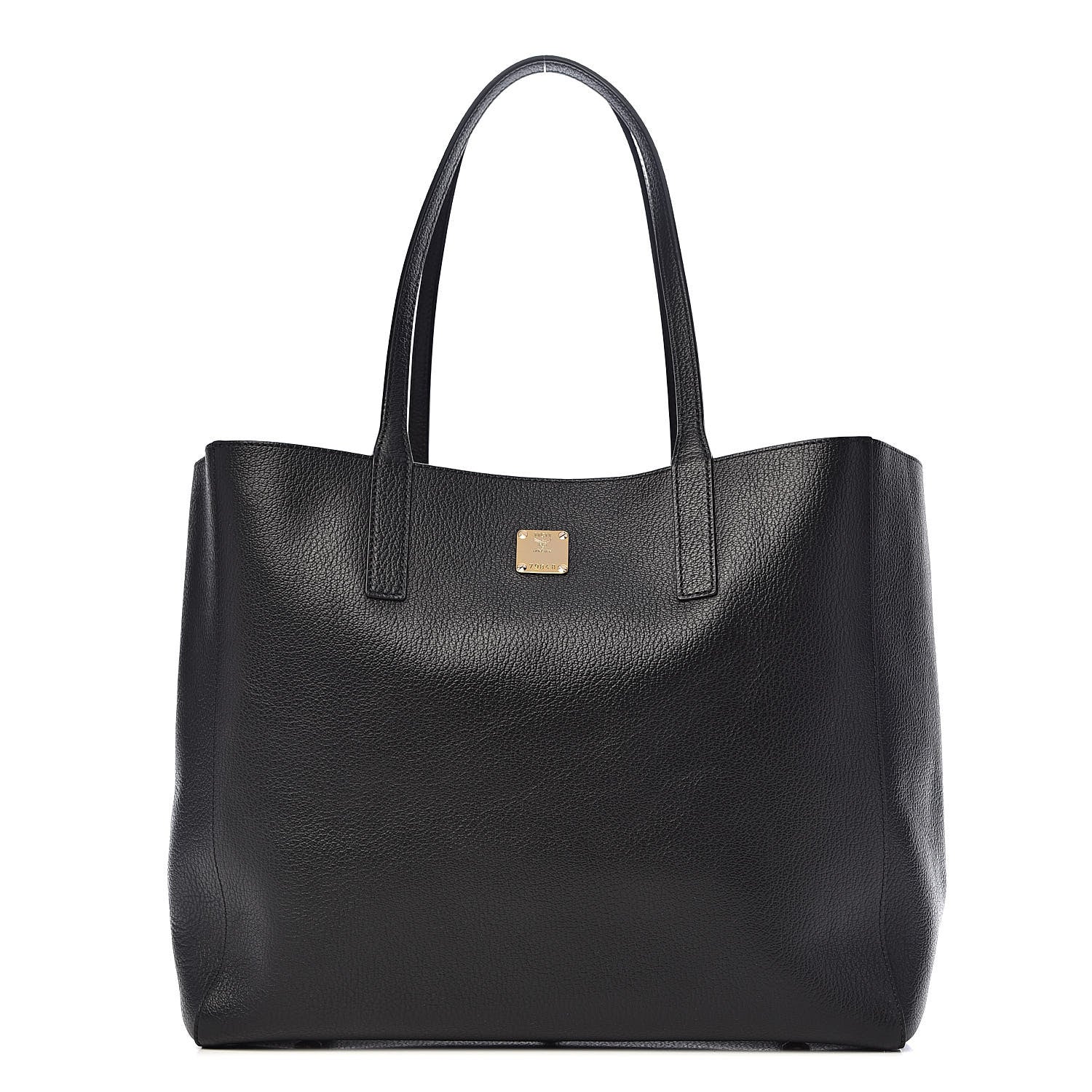 MCM Grained Calfskin Large Reversible Wandel Tote Black 1 of 19