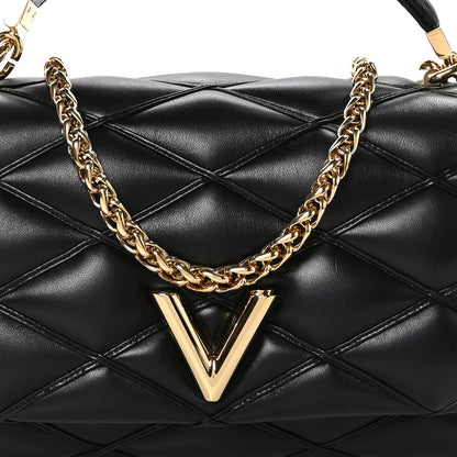 Louis Vuitton Lambskin Malletage Top Handle GO-14 MM Black 8 of 10