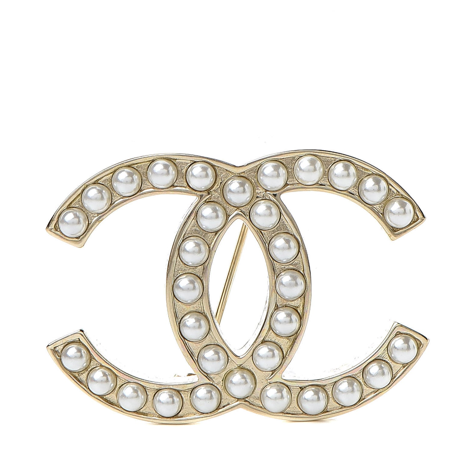 Pearl CC Brooch Gold