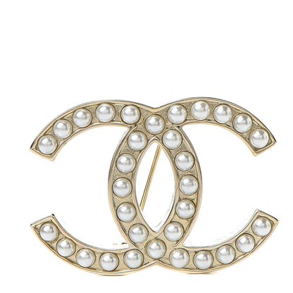 Chanel Pearl CC Brooch Gold 1 of 4