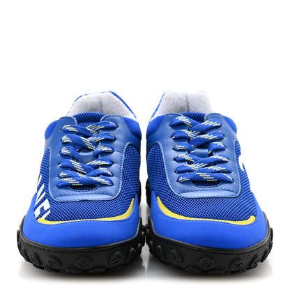 Chanel Calfskin Mesh Lycra Womens Logo Sneakers 37.5 Royal Blue 3 of 9