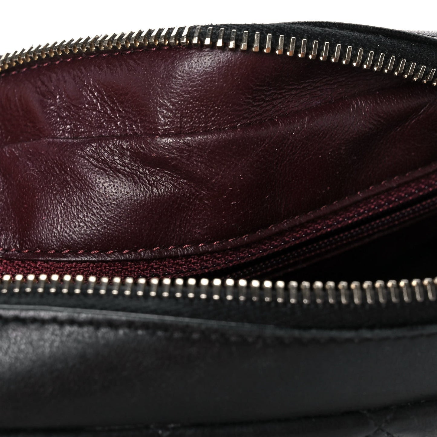 Lambskin Quilted Small Diamond CC Camera Case Black