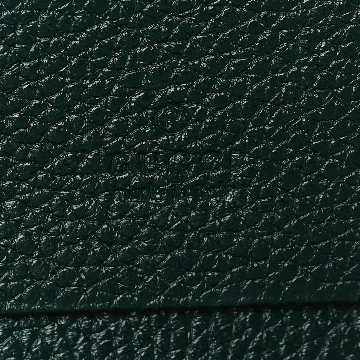 Gucci Grainy Calfskin Zumi Chain Card Case Wallet Vintage Green 5 of 10