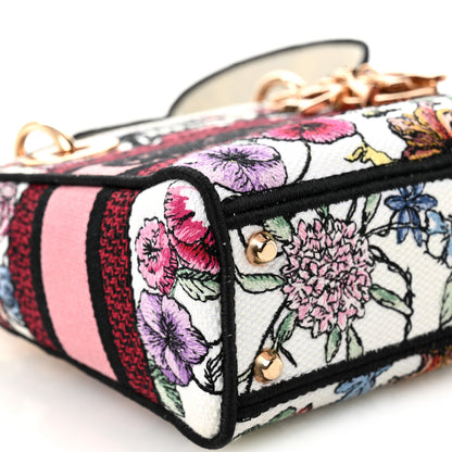Christian Dior Canvas Florilegio Embroidered Mini Lady D-Lite White Multicolor 9 of 10