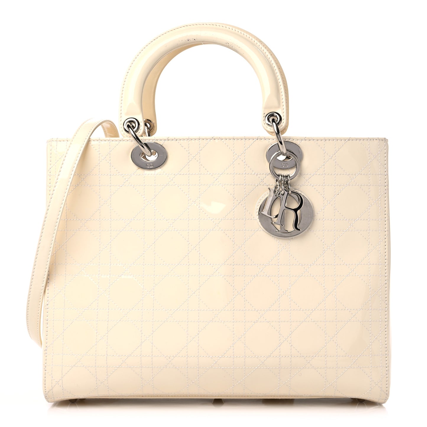 Patent Cannage Large Lady Dior White
