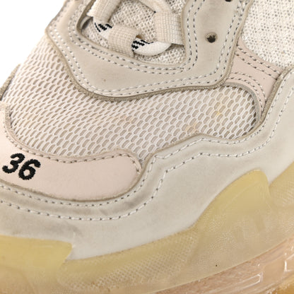 Balenciaga Fabric Mesh Clear Sole Womens Triple S Sneakers 36 White 8 of 9