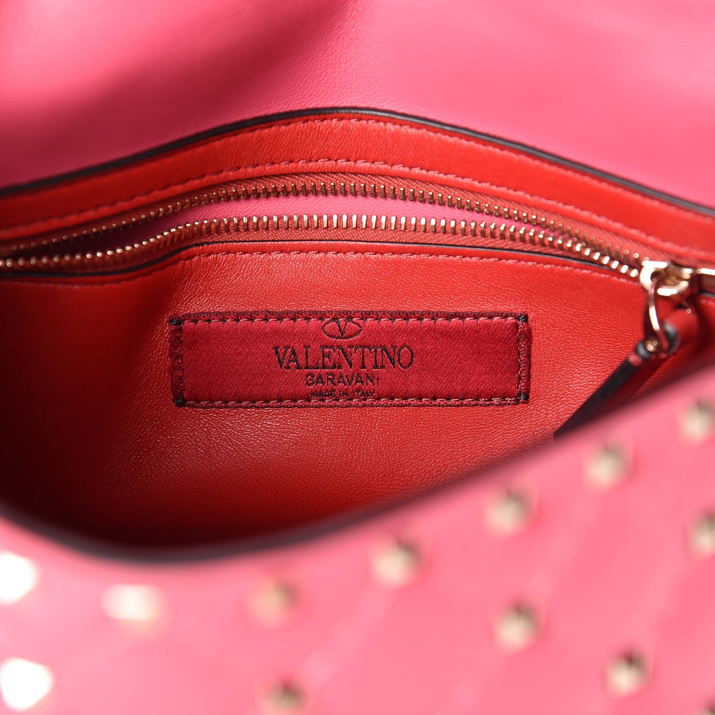 Lambskin Medium Rockstud Spike Shoulder Bag Pink