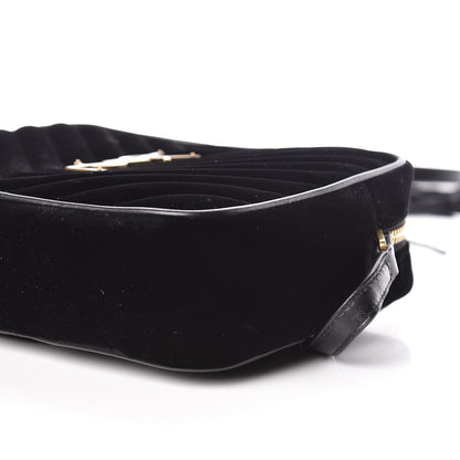 Saint Laurent Velvet Matelasse Monogram Lou Camera Bag Black 9 of 10