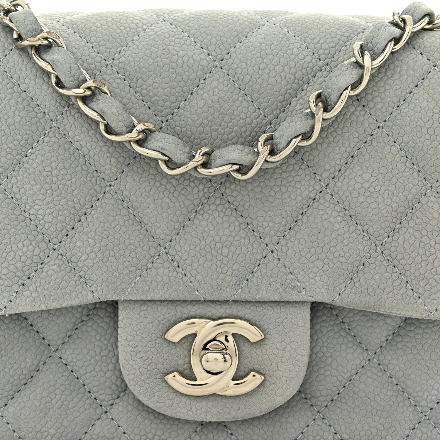 Chanel Iridescent Caviar Quilted Mini Square Flap Grey 8 of 12