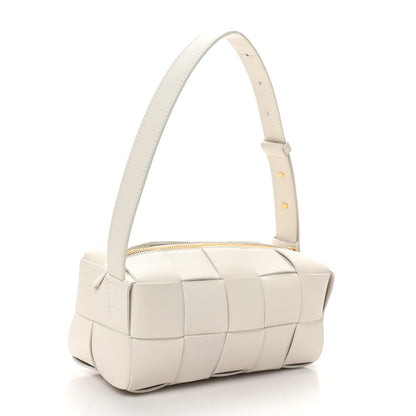 Bottega Veneta Lambskin Maxi Intrecciato Small Brick Cassette Bag White 3 of 9