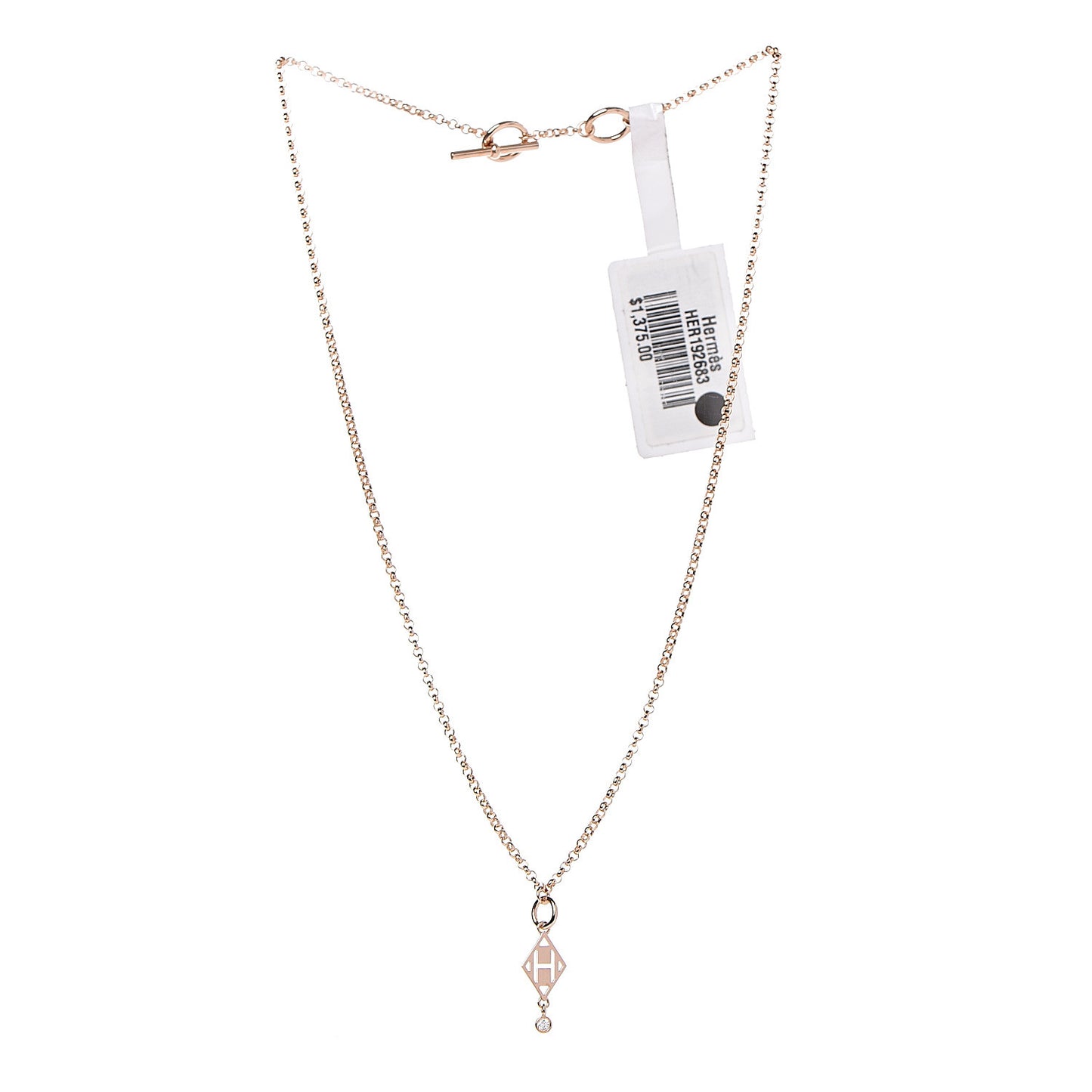 18K Rose Gold Diamond Gambade Pendant Necklace