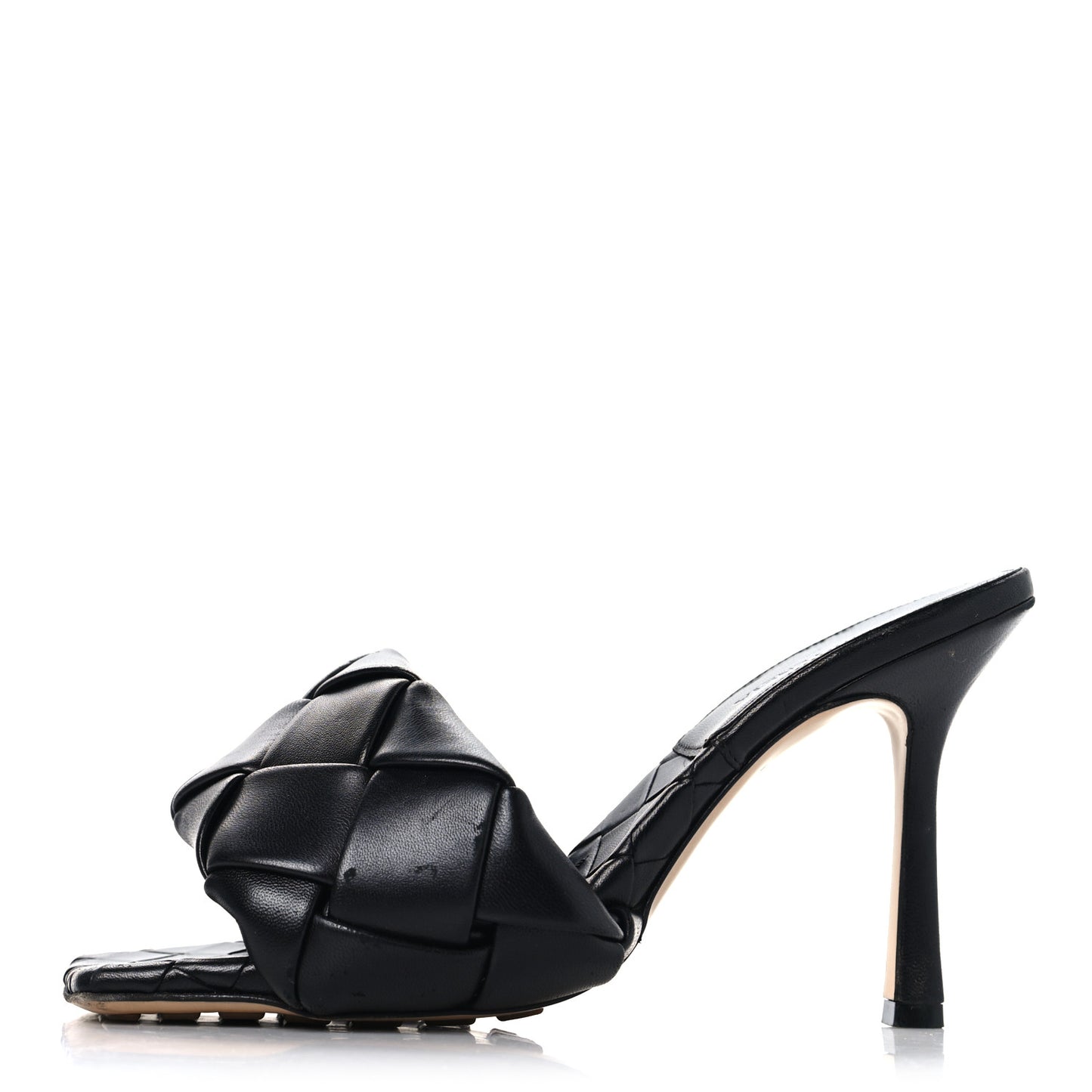 Nappa Maxi Intrecciato Lido Mule Sandals 37 Black